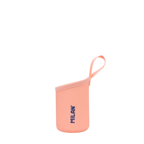 milan 430 since 1918 funda de neopreno para botellas isotermicas de 0.35l agarre antideslizante ayuda a mantener la temperatura protege la botella color rosa