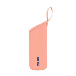 milan 430 since 1918 funda de neopreno para botellas isotermicas de 0.59l agarre antideslizante ayuda a mantener la temperatura protege la botella color rosa