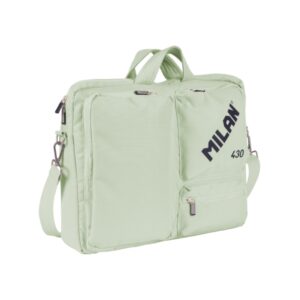 milan 430 since 1918 maletin para portatiles hasta 17" cierre de cremallera 3 compartimentos 42x34x9cm color menta