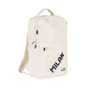 milan 430 since 1918 mochila 15l compartimento para portatiles hasta 14" cierre de seguridad 42x28x15cm color beige