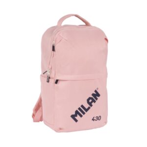 milan 430 since 1918 mochila 15l compartimento para portatiles hasta 14" cierre de seguridad 42x28x15cm color rosa