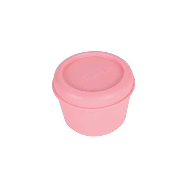 milan 460 since 1918 fiambrera hermetica redonda de 0.25l libre de bpa tapa de rosca apto para microondas, lavavajillas y congelador 10x7cm color rosa