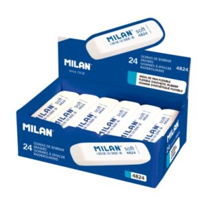 milan 4824 gomas de borrar biseladas miga de pan caucho sintetico flexible color blanco