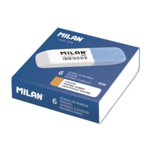 milan 806 gomas biseladas doble dureza abrasivo para tinta flexible para lapiz color azul
