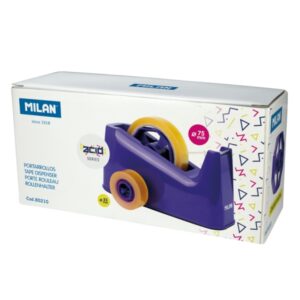 milan acid portarrollos de sobremesa doble adaptador compatible con cintas de 25mm y 75mm color azul