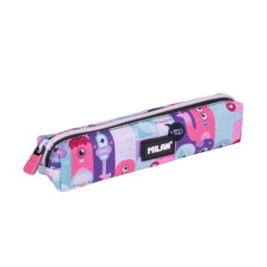 milan aliens 2 mini estuche portatodo redondo cierre de cremallera 20.5x4.5x5cm color rosa