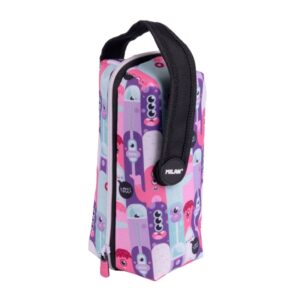 milan aliens 2 pack de 4 estuches con goma de borrar sacapuntas lapiz 3 boligrafos regla 12 lapices de colores 12 rotuladores color rosa