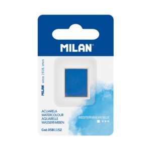 milan art acuarela de recambio medio godet color azul