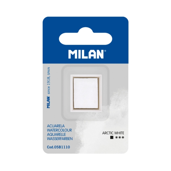 milan art acuarela de recambio medio godet color blanco