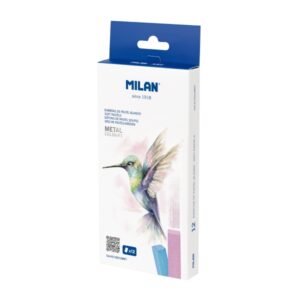 milan art pack de 12 barritas pastel blando colores metalizados colores surtidos