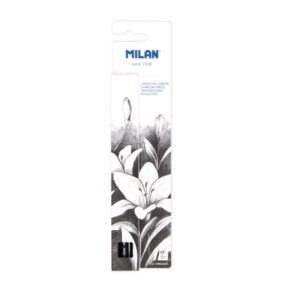 milan art pack de 3 lapices de carboncillo color negro