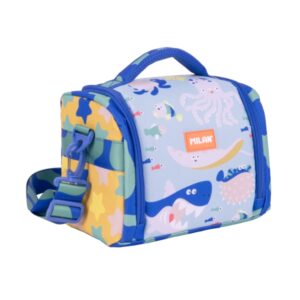 milan blue odyss bolsa isotermica porta alimentos de 5l gran capacidad apertura total 24.5x20x16cm multicolor