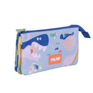 milan blue odyssey estuche portatodo 5 compartimentos 22x12x4cm multicolor
