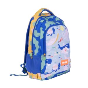 milan blue odyssey mochila escolar 21l bolsillos laterales de malla compartimento interior para portatil 2 cremalleras 45x30x12cm multicolor