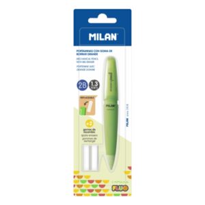 milan capsule fluo portaminas 1.3mm incluye 2 gomas de recambio colores surtidos