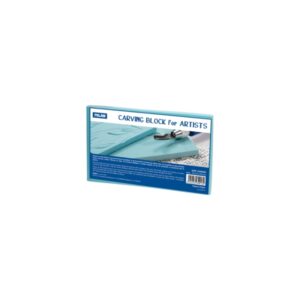milan carving block plancha de grabado vinilo flexible formato m 15x9x0.6cm color azul