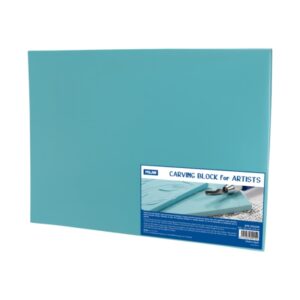 milan carving block plancha de grabado vinilo flexible formato xl 30x22x0.6cm color azul