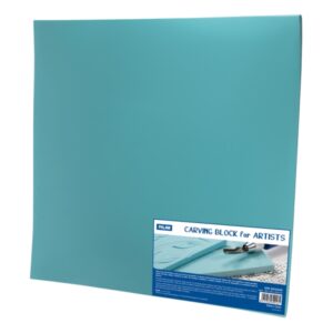 milan carving block plancha de grabado vinilo flexible formato xxl 30x30x0.6cm color azul