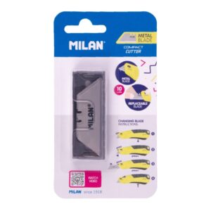 milan compact acid pack de 10 recambios para cuter hoja metalica color acero