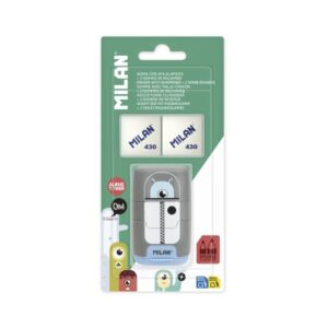 milan compact aliens afilaborra 2 gomas de recambio cuchilla de acero de seguridad doble agujero para normal y maxi colores surtidos