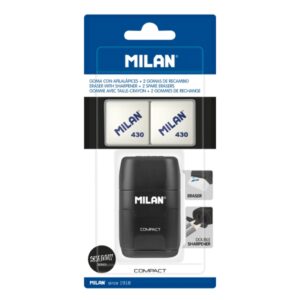 milan compact shadow afilaborra 2 gomas de recambio cuchilla de acero de seguridad doble agujero para normal y maxi color negro