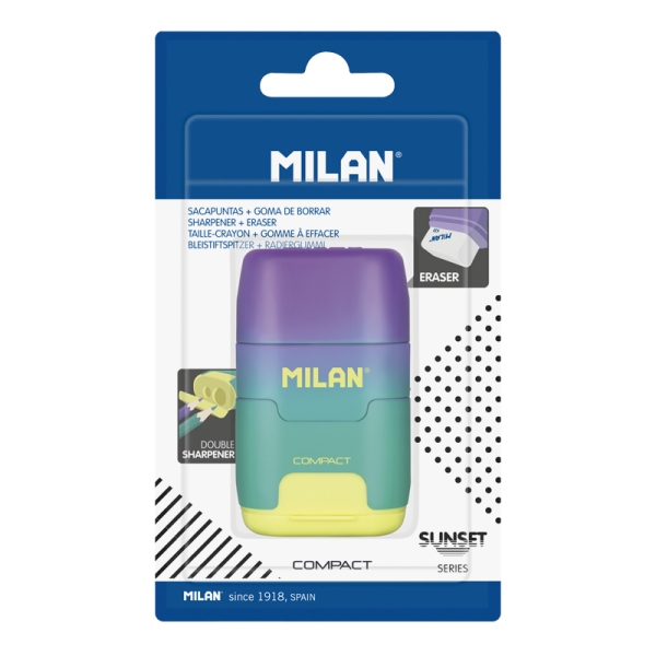 milan compact sunset afilaborra cuchilla de acero de seguridad doble agujero para normal y maxi color turquesa