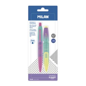 milan compact sunset pack de 1 boligrafo azul + 1 portaminas 0.7mm colores surtidos