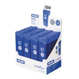 milan expositor con 24 cajas de 12 minas 0.7mm dureza 2b color negro