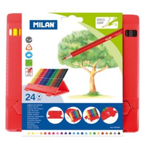 milan flexibox pack de 24 lapices de colores triangulares colores surtidos
