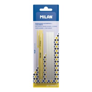 milan jet eraser portagomas automatico redondo 3 gomas de recambio colores surtidos