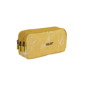 milan lava estuche portatodo cremallera 3 compartimentos 22x11x6.5cm color amarillo