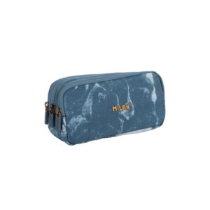 milan lava estuche portatodo cremallera 3 compartimentos 22x11x6.5cm color azul