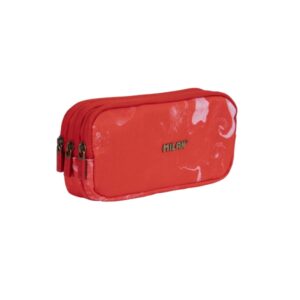 milan lava estuche portatodo cremallera 3 compartimentos 22x11x6.5cm color rojo