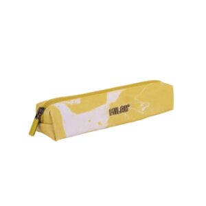 milan lava mini estuche portatodo redondo cierre de cremallera 20.5x4.5x5cm color amarillo