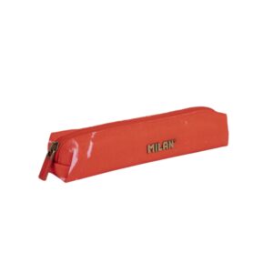 milan lava mini estuche portatodo redondo cierre de cremallera 20.5x4.5x5cm color rojo