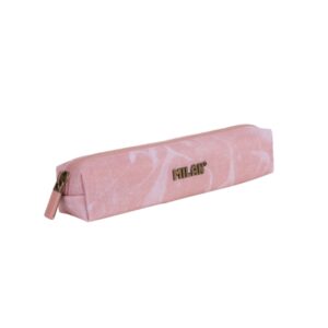 milan lava mini estuche portatodo redondo cierre de cremallera 20.5x4.5x5cm color rosa