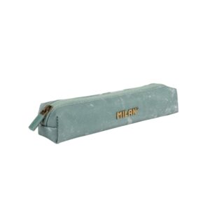 milan lava mini estuche portatodo redondo cierre de cremallera 20.5x4.5x5cm color verde