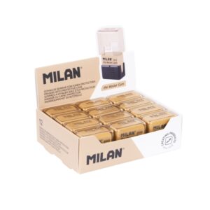 milan master gum expositor con 12 gomas para bellas artes funda rigida miga de pan caucho sintetico color marron