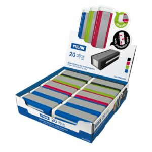 milan nata 320 expositor con 20 gomas de borrar colores surtidos