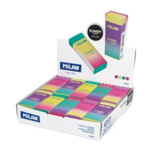 milan nata 320 sunset expositor con 20 gomas de borrar colores surtidos
