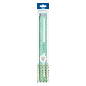 milan new look regla de 30cm plastico rigido transparente centimetros y pulgadas color verde