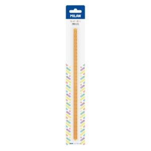 milan new look regla triangular de 30cm plastico rigido transparente color naranja