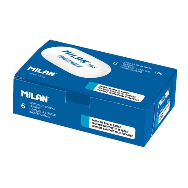 milan oval 106 gomas de borrar miga de pan caucho sintetico color blanco
