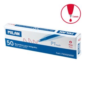 milan p1 touch pack de 50 recambios punta de 1mm color rojo