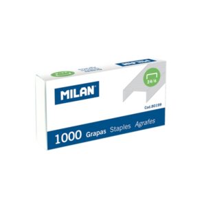 milan pack de 1000 grapas formato 24/6 color plata
