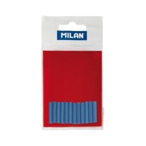 milan pack de 12 gomas de recambio abrasivas para borrador electrico color azul