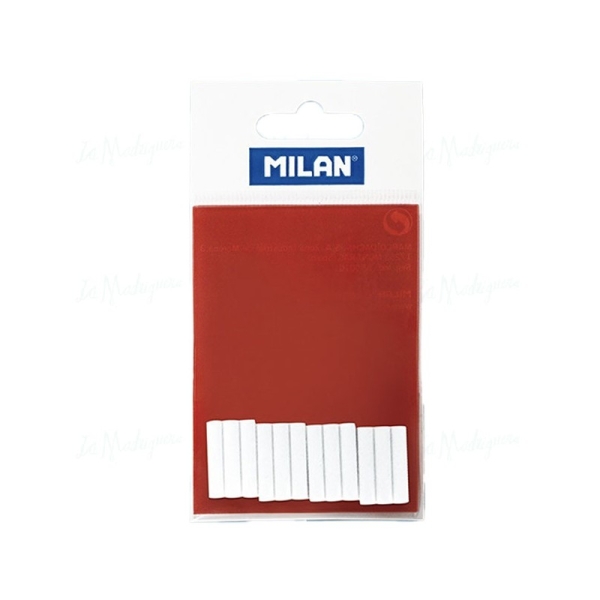 milan pack de 12 gomas de recambio flexibles para borrador electrico color blanco