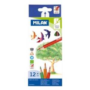 milan pack de 12 lapices de colores triangulares colores surtidos
