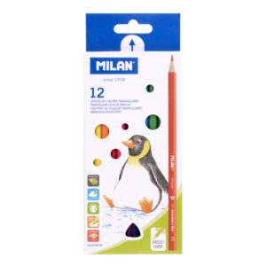 milan pack de 12 lapices de colores triangulares colores surtidos