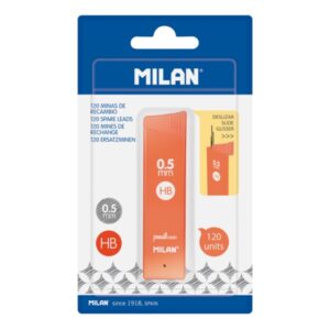 milan pack de 120 minas grafito 0.5mm dureza hb color naranja